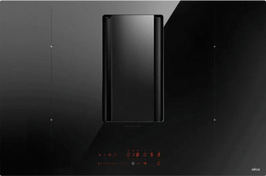 Elica NIKOLATESLA ALPHA BL/F/78 Suit Collection Induction hob with integrated filter hood cm. 80 - black glass 