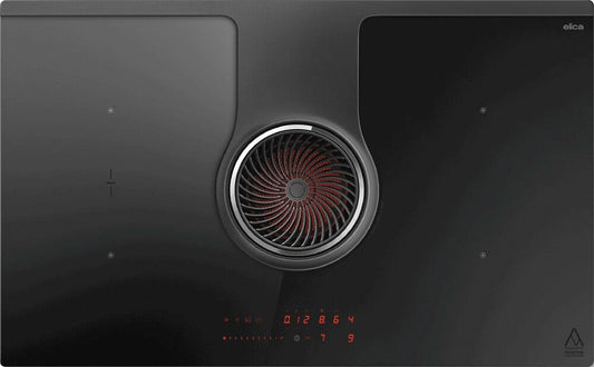 Elica NIKOLATESLA ONE EVO BL/A/83 Evo Collection Induction hob with integrated hood cm. 83 - black glass