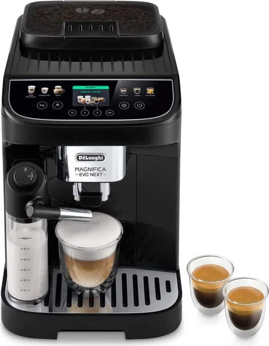 De Longhi Magnifica Evo Next Automatic Espresso Coffee Machine with Grinder and Steam Dispenser Coffee Beans Black - ECAM310.60.B