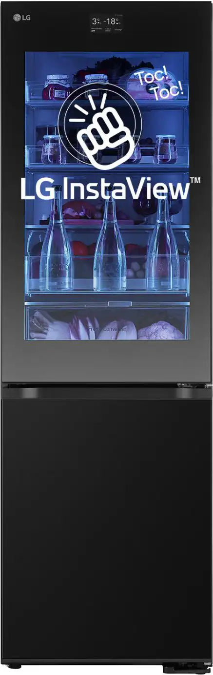 Lg Frigorifero Combinato Capacità 349 Litri Classe energetica C Raffreddamento No Frost InstaView colore Nero - GBG7190CEV MoodUP